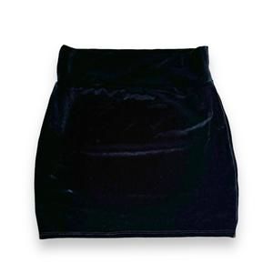 Black Velvet Mini Skirt
